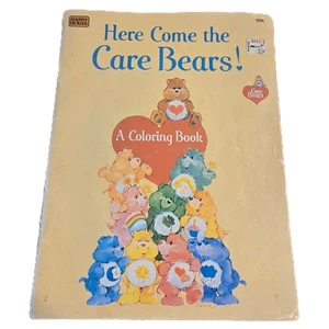 VINTAGE CARE BEARS COLORING BOOK Happy House 1984 american greetings Rhinehelder - Picture 1 of 8