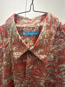 Camisa Hawaiana Tori Richard Manga Corta Botón Para Hombre Grande Resort Playa L - Imagen 1 de 5