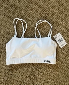 AYBL White Sports Bra Essential Bandeau Sports Bra White Size S - Picture 1 of 3
