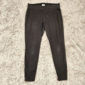Old Navy Cotton Blend Dark Gray Leggings Elastic Waist Ankle Length Size Large - Picture 1 of 9