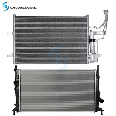 Cooling Radiator And Condenser Fits 2004 2005 2006 2007 2008 2009 Mazda 3 - Image 1 of 4