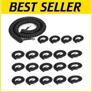 Enhanced Clear Communication Phone Handset Cord - 20 Pack, RJ9 4P4C, 8Ft Length - Zdjęcie 1 z 10