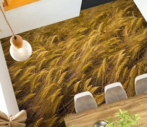 3D Golden Wheat 4208 Floor WallPaper Murals Wall Print Decal UK Zoe - Picture 1 of 5