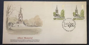 GB Albert Memorial FDC 1980 Gutter Pair SG# 597 Unposted - Picture 1 of 2
