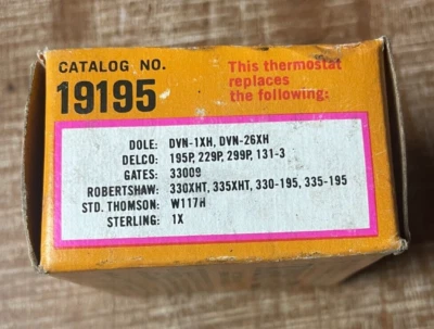 Termostato Carol Poppet 19195 se adapta a Delco 195P temperatura extra alta nuevo en stock Foto 1 de 4