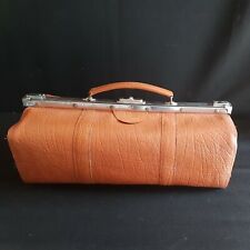 Ancienne grande sacoche valise de docteur cuir début 20ème L 50cm P 20cm H 21cm