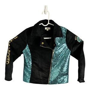Disney Descendants 3 D-Signed Uma Sequin and Faux Suede Jacket-Girls Size Medium - Picture 1 of 10