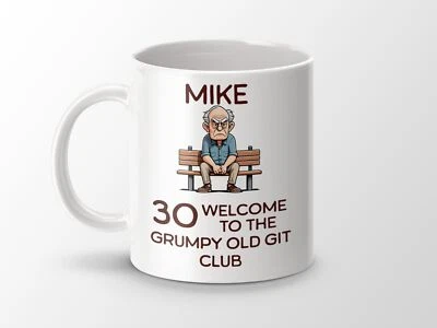 Funny Personalised Grumpy Old Git Club Mug, 30th Birthday Present Gift for Him - Image 1 of 4
