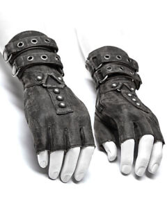 Halbfinger Handschuhe GOTHIC 80er Kult Fingerlinge Thinsulate Fütterung