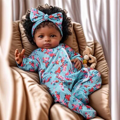 Realistic Lifelike Reborn Baby Dolls 18 Inch Black Girl Newborn Real Life Gifts