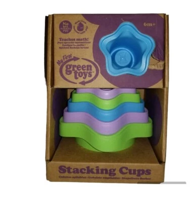 My First Green Toys 6 Stacking Cups 6 months + NIB Made from Recycled Milk Jugs - Image 1 of 4