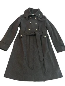 Rothschild Wool Blend Winter Dress Coat Girls 14 Charcoal Gray Black Classic - Picture 1 of 10