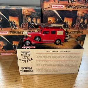Matchbox Models of Yesteryear Fire Engine Series YFE03 1933 Cadillac Fire Wagon - Picture 1 of 1