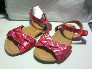 Swiggles Toddler Girl's Pink Sandals - Hook & Loop Ankle Strap - Size: 7