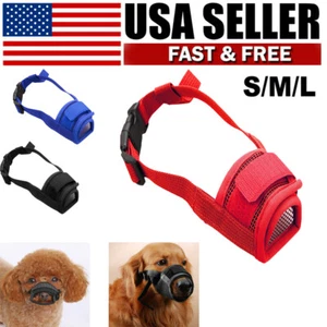 Pet Dog Mask Small & Large Mouth Muzzle Grooming Stop Bark Bite Chew Adjustable - Picture 1 of 12