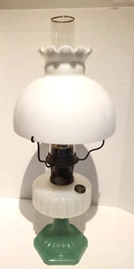 Aladdin Oil Lamp Nu Type Model B Burner Jadeite Moonstone 1930s - Picture 1 of 24