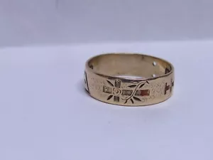 14kt gold MASONIC RING w/ Latin inscription Virtus Junxit Mors Non Seper size 13 - Picture 1 of 5