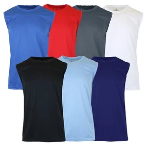 Men's Moisture Wicking Crew Neck Muscle Tee Gym TAGLESS (S-2XL ) NWT FREE SHIP - Picture 1 of 16