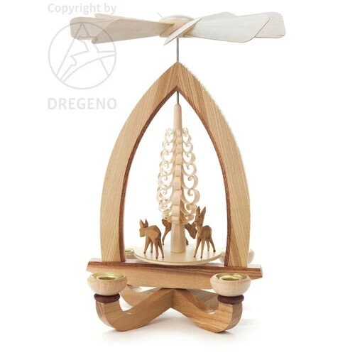 Pirámide alemana de ciervos de pastoreo de madera artesanal Foto 1 de 1