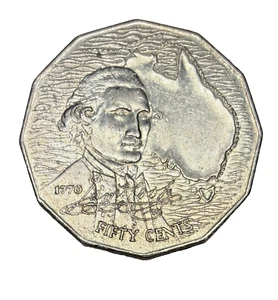 1970 Australia 50 Cents 200th Anniversary of Captain Cook's Voyage KM#69 - Picture 1 of 2