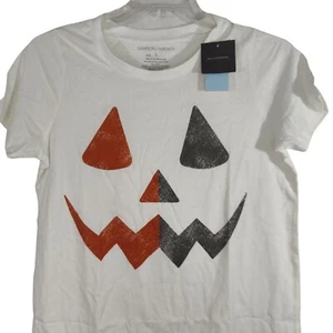 Grayson Threads White Halloween T-Shirt Women Size L Jack O Lantern Fall NEW - Picture 1 of 6
