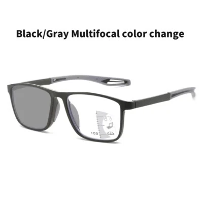 TR90 Gafas de Lectura Progresivas Bifocales Flexibles Deportivas Multifocales Cambio de Color Foto 1 de 4