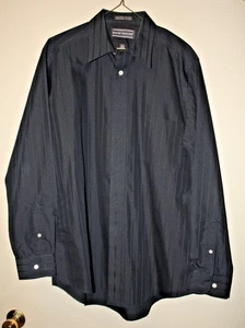 David Taylor schwarz gestreiftes Herren Hemd Einnadel Langarm 16 34/35 - Bild 1 von 5