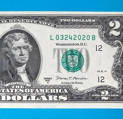 March 24, 2020 (L 03242020 B) BIRTHDAY Note $2 Two Dollar Bill *UNC* - Image 1 of 4