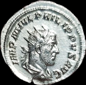 Philipp I Araber AD 244-249. Rom Münze Silber Antoninianus. Aequitas . High Grade  - Bild 1 von 3