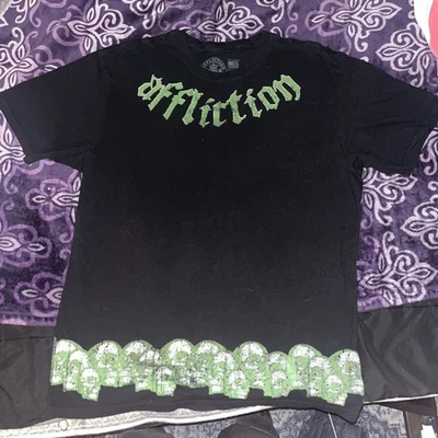 Camiseta Y2K Affliction Estilo JNCO Rara De Colección Calavera Punk Grunge Jesse Pinkman L Foto 1 de 3