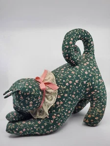 Vintage Stuffed Fabric Cat Weighted Door stop - Picture 1 of 11