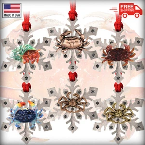 Dungeness Krabbe, Einsiedlerkrabbe, Königskrabbe Christbaumschmuck, Made in USA - Bild 1 von 14