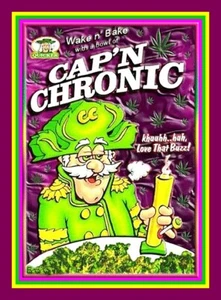 4.25" Funny Cap'n Chronic vinyl sticker. 420 Wake & bake cereal decal 4 bong. - Picture 1 of 2