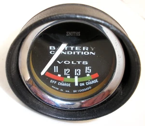 CLASSIC SMITHS Battery Condition VOLTS Gauge Inc Hood 2" Austin Mini Cooper MG - Picture 1 of 11