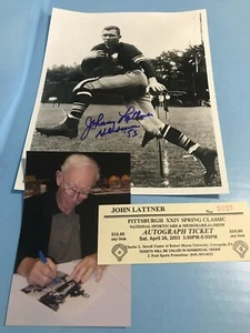 JOHNNY LATTNER SIGNED 8X10 HEISMAN 53 PITTSBURGH STEELERS NOTRE DAME BSMA - Picture 1 of 2