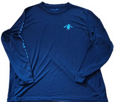 Caribbean Joe Island Supply Co Para Hombres XL Azul Manga Larga Camisa HU LA LA Pecho 52 Foto 1 de 3