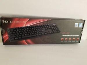 iHome Classic Corded Quiet Touch Slim Full Size USB Desktop Keyboard - Picture 1 of 2