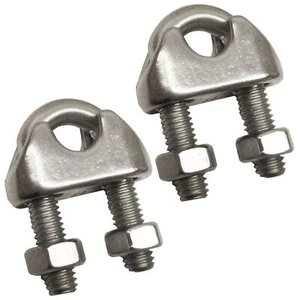 Corda metallica 4 mm / impugnatura per cavo / morsetto acciaio inox 316 grado marino confezione da 2 DK45 - Foto 1 di 1