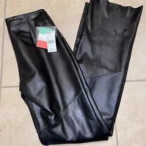 Wilsons Women Pelle Studio Black Leather Pants Sz 4 Flare Leg NWT Grade A - Picture 1 of 15