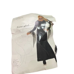 Womens Sorceress Wiccan Witch Gothic Halloween Costume Hooded Blk Dress M - Picture 1 of 2