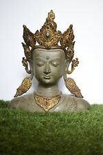 18" Old Buddhism Bronze Gilt Vajrasattva Tara Goddess Kwan-Yin Buddha Statue