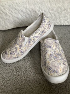 ISAAC MIZRAHI NEW YORK SIZE 7.5 M ROSSI BUTTERFLY PRINT CANVAS SLIP-ON - Picture 1 of 9