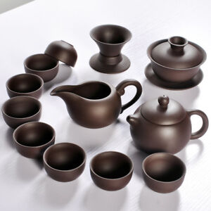 complete tea set household real yixing zisha tea pot pitcher gaiwan tea cups new