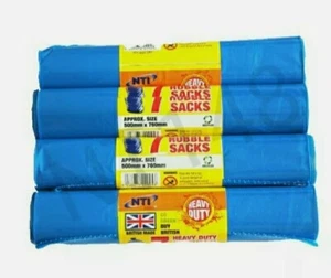 RUBBLE SACKS 28X  BUILDERS WASTE BAGS GARDEN WASTE RUBBISH BAGS HEAVY DUTY BLUE - Picture 1 of 1