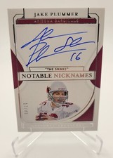 2021 National Treasures Notable Nicknames Jake Plummer Auto /49