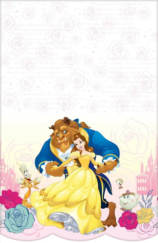 Beauty and the Beast Birthday Tablecover Belle Party Supplies Decorations - Image 1 of 1