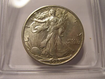 1935-S WALKING LIBERTY SILVER HALF DOLLAR! HIGH GRADE! BETTER DATE! PROBLEM FREE - Image 1 of 3