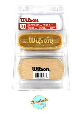 Kit de preparación de pelotas de juego deportivo de cuero Wilson paquete aplicador de cepillo y barra de cera NUEVO Foto 1 de 4