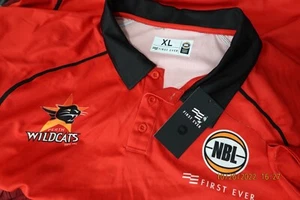 Perth Wildcats NBL Basketball Polo Shirt XL NWT New National Basketball League - Picture 1 of 8