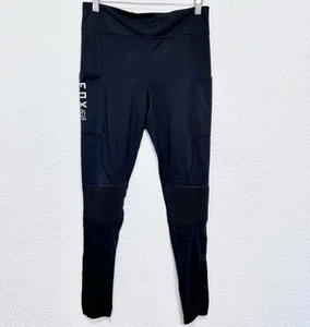 FOX Racing Sz M Moto Leggings Black Ribbed Knee Biker Stretch Pockets Gymcore - Picture 1 of 10